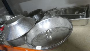 Quantity of Assorted Pots, Pans, Colanders, etc.