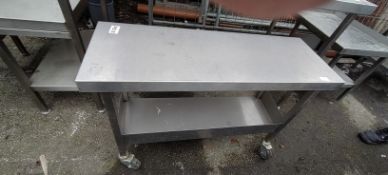Mobile Stainless Steel Preparation Table with Undershelf 70cm high 100x35cm