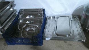 *Two Stainless Steel Bain Marie Inserts and Quantity of Lids