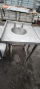 Stainless Steel Corner Basin Unit 65x65cm