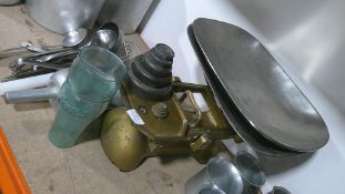 *Mixed Lot Containing Scales, Weights, and Cutlery