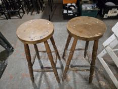 Two Wood Stools