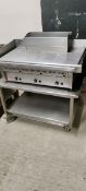 Mirror Heavy Duty Gas Griddle on Stainless Steel Trolley