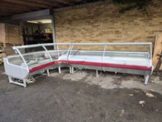 *Butcher’s Curved Refrigerated Display Counter 4m long x 2.4m wide x 1.2m high