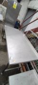 Stainless Steel Preparation Table with Side Shelf and Splashback to Left 210x80cm