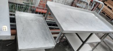 Stainless Preparation Unit with Two Side Shelves and Two Under Shelves 185x70cm