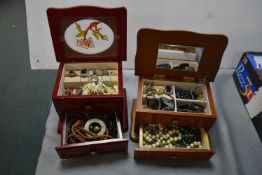 Two Jewellery Boxes and Contents