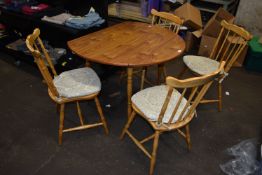 Circular Drop Leaf Kitchen Table and Four Spindleb