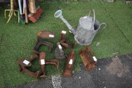 Galvanised Watering Can, Shoe Lasts, and Flat Iron