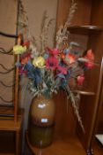 West German Vase with Artificial Flowers