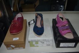 Three Pairs of Lady's Shoes Sizes: 4 and 5