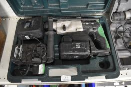 Hitachi 24v Hammer Drill with Charger, Two Batteri