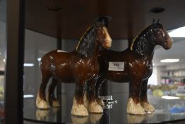 Pair of Beswick Shire Horses