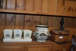 Herb Planters and a Barrel Nut Basket