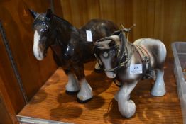 Two Pottery Shire Horse