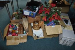 Two Christmas Trees, Decorations, Lights, etc.