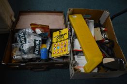 Case and a Box of Motoring Related Items