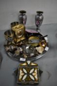 Tray Lot of Metal Collectibles