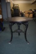Circular Pub Table with Cast Aluminium Legs