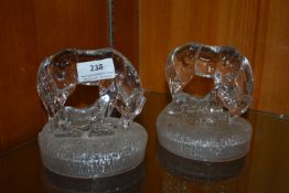 Two Glass Horse Paperweights
