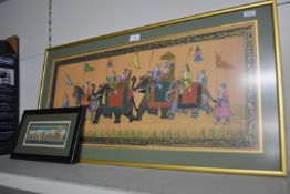 Two Framed Indian Elephant Prints