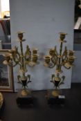 Pair of Glass Candelabras