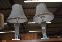 Pair of Mirrored Glass Table Lamps