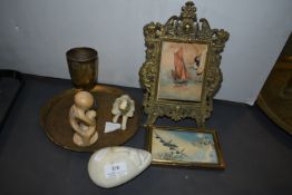Soapstone Carving, Brass Photo Frame, etc.
