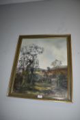 Oil on Canvas Country Scene by D. Foster
