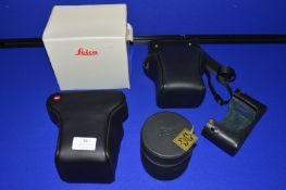 Two Leica R Ever Ready Cases with Packaging, plus Leather Lens Case