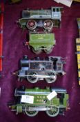 Three Hornby OO Clockwork Locos plus Tender