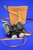 Pair of Zennith 10x50 Filed Binoculars with Leather Case