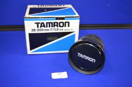 Tamron 28-200mm F 3.8-5.6 Aspherical Lens with Original Packaging and Filters