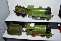 Two Hornby O Gauge Clockwork Locos and Tenders