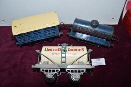 Hornby O Gauge Tank Wagons, and Milk Van