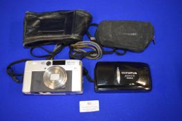 Canon SureShot Class 120 35mm Camera with 38-180 Zoom Lens, plus Olympus MJU2 Zoom 80 Camera
