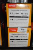 *2x Timco Solo 6x180 Chipboard & Wood Screws 100pk