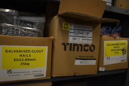 *Contents of Shelf to Include Assorted Galvanised Clout Nails