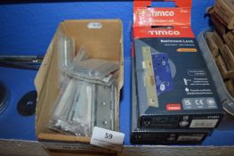 *3x Timco Bathroom Locks, and Assorted Hinges