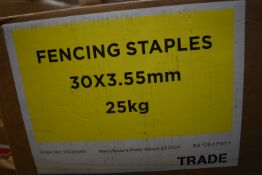 *2x 25kg Box of Fence Staples 30x3.55mm