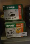 *Spax T30 6x60 200pk and T30 6x80 100pk