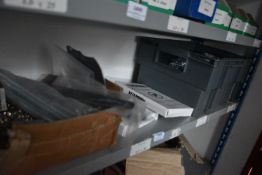 *Contents of Shelf to Include Assorted T-Hinges, Threaded Bar, Screw Cups, etc.