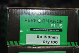 *1x Performance Plus 6x150mm CSK Wood Screws 100pk