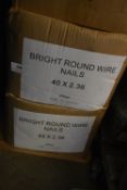 *2x 25kg Box of Bright Round Nails 40x2.36mm