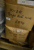 *2x 25kg Box of Bright Round Wire Nails 50x2.65mm