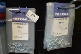 *12x Packs of Assorted 20mm and 30mm Screw Eyes
