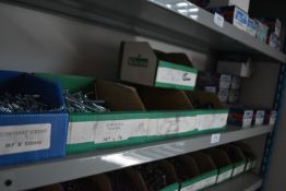 *Contents of Shelf to Include Assorted Black Wood Screws, and Confirmation Screws