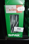 *7x Spax Hi Force T30 6x120 Screws 24pk