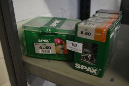 *4x Spax Hi Force T30 6x60 Screws 30pk, and 1x 4.5x60 Decking Screws 250pk