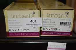 *Timber Fix 6.5x 150mm and 250mm Hex Drive Timber Screws 50pks